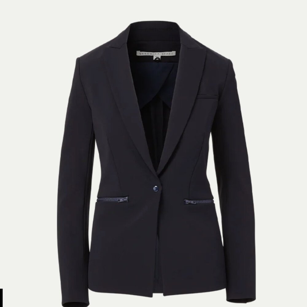 Veronica Beard "Iconic Scuba Dickey Jacket" Blazer BLUE